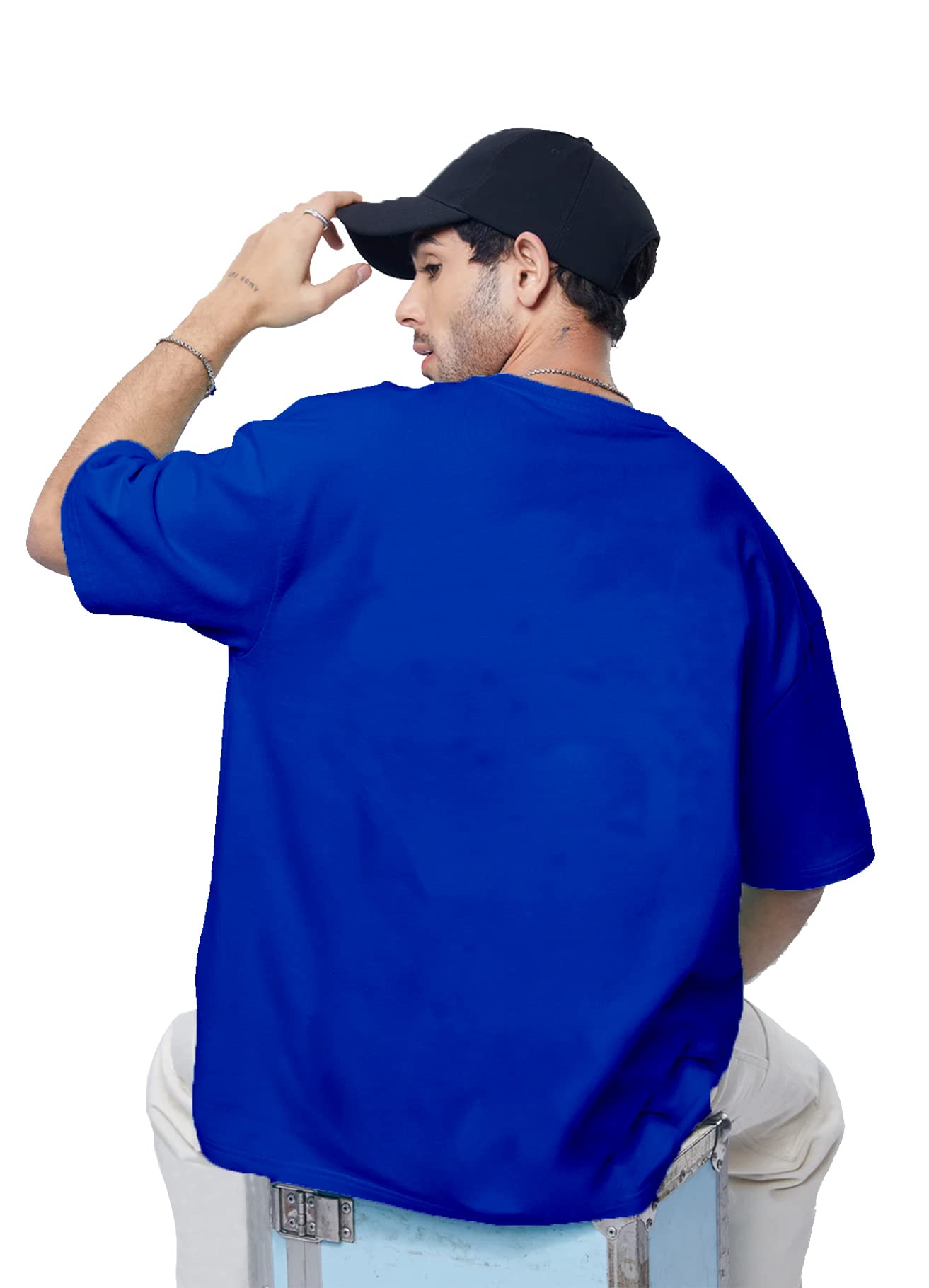 Men's Overiszed Cottonblend Half Sleeve Drop Shoulder Regular Fit T-shirt