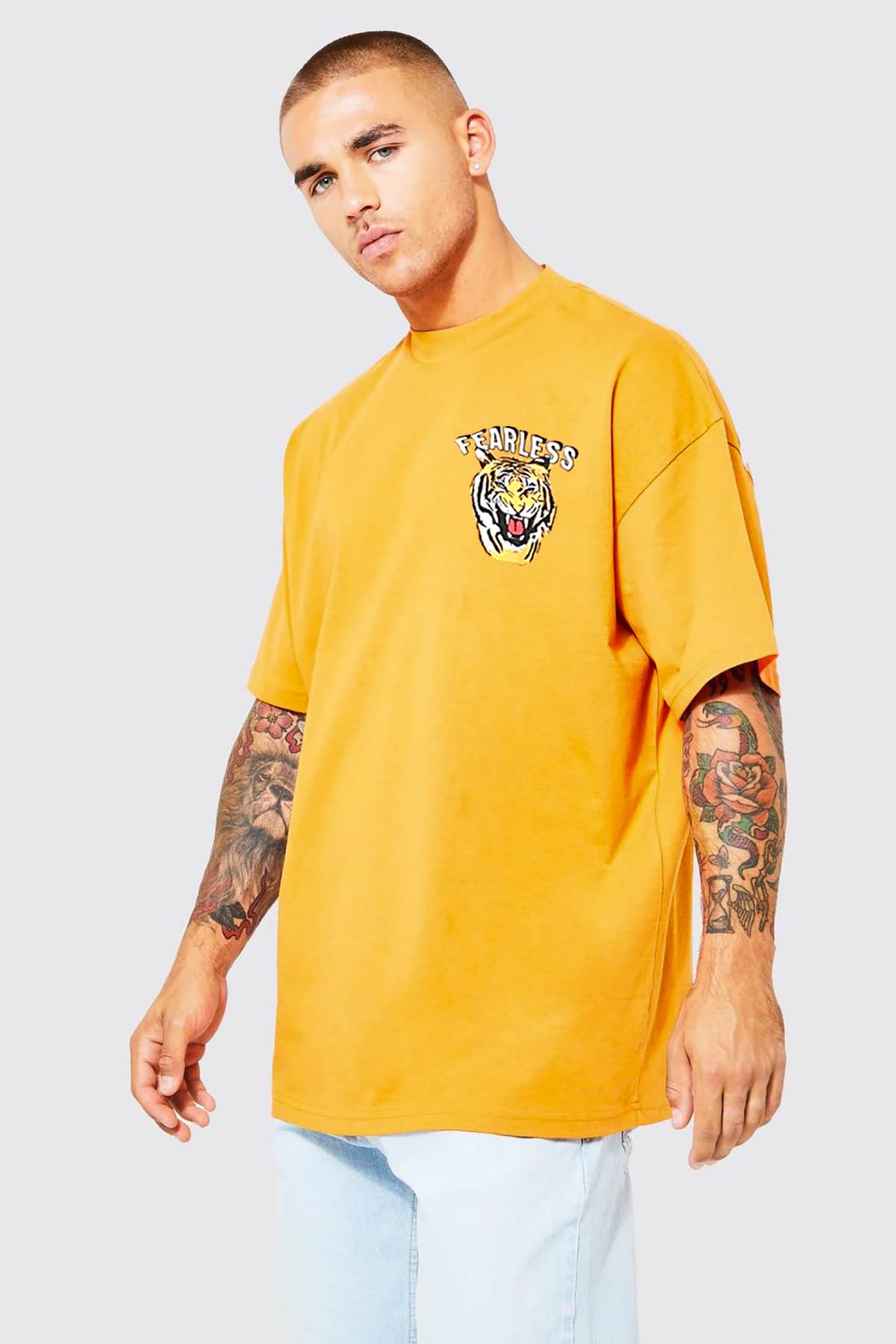 Men's Oversized Cottonblend Round Neck TShirt