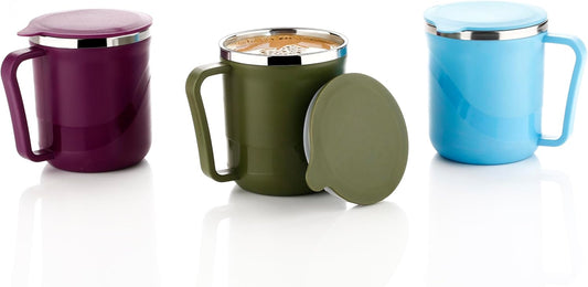 Insulated Stainless Steel Coffee Mug with Lid – 300ml