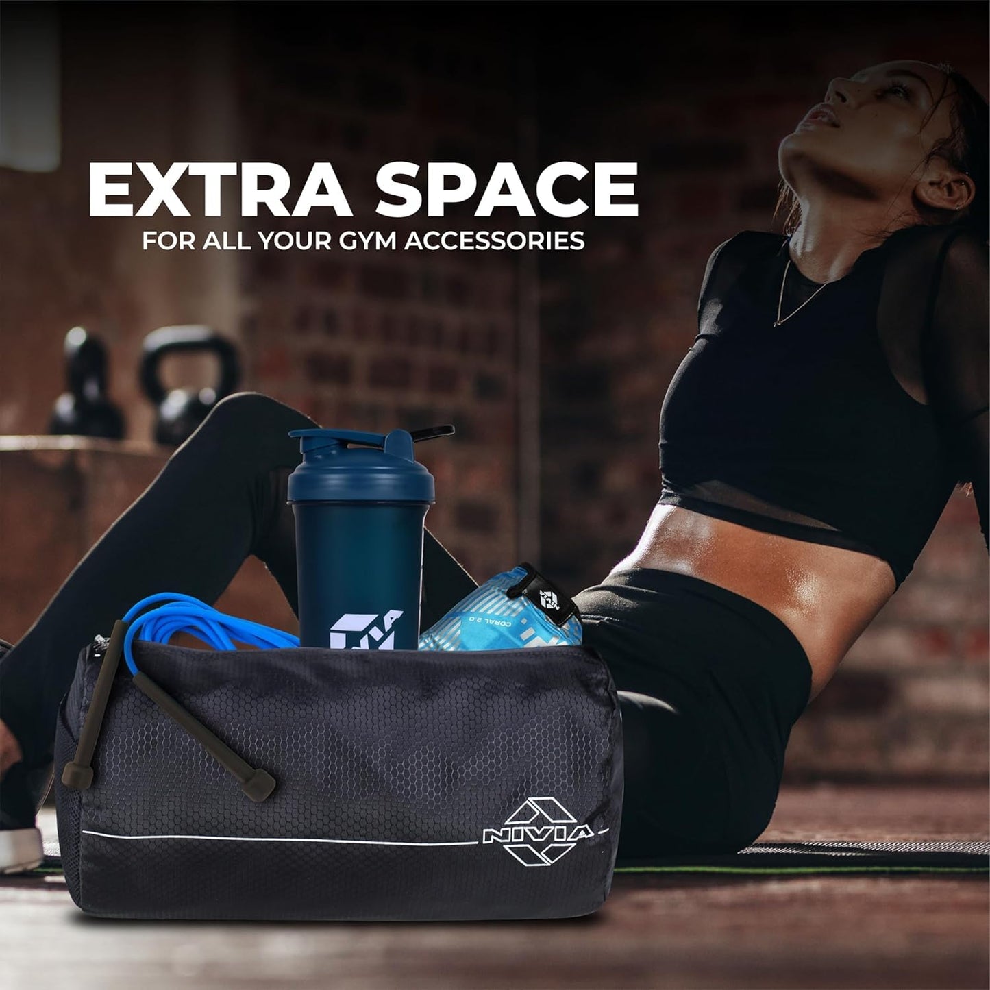 NIVIA Basic Duffle Polyester Bag, Gym Bag