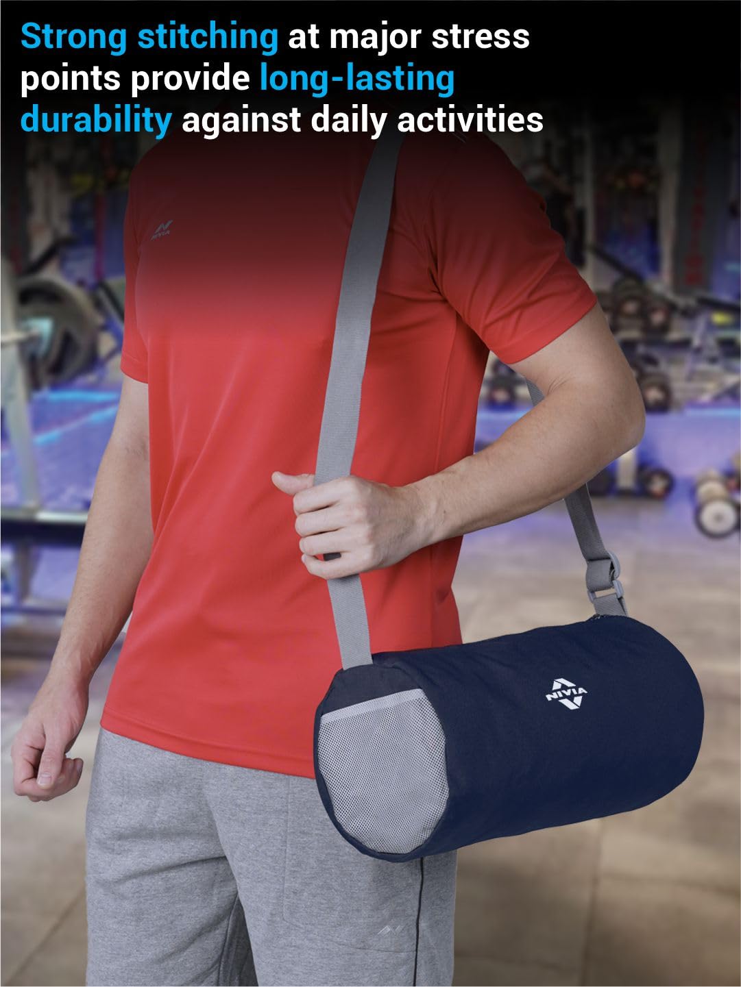 NIVIA Basic Duffle Polyester Bag, Gym Bag