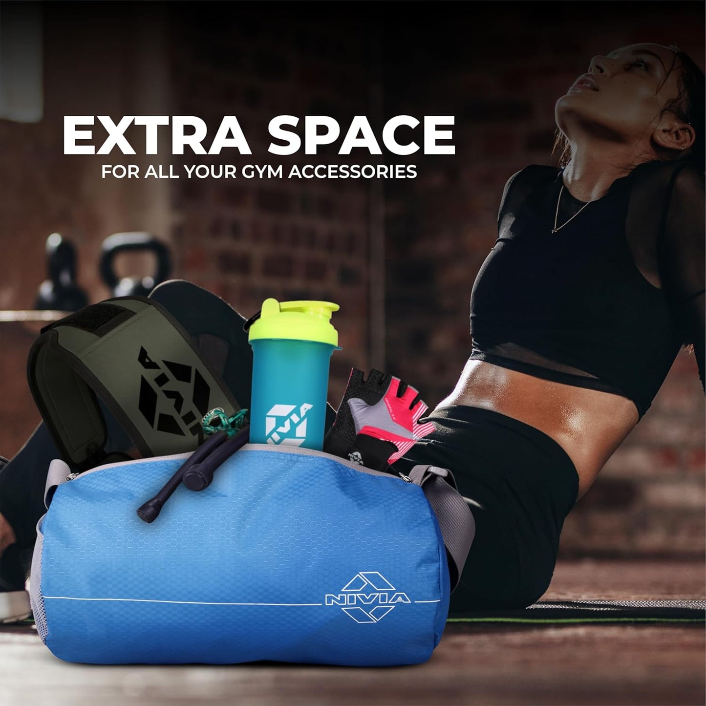 NIVIA Basic Duffle Polyester Bag, Gym Bag