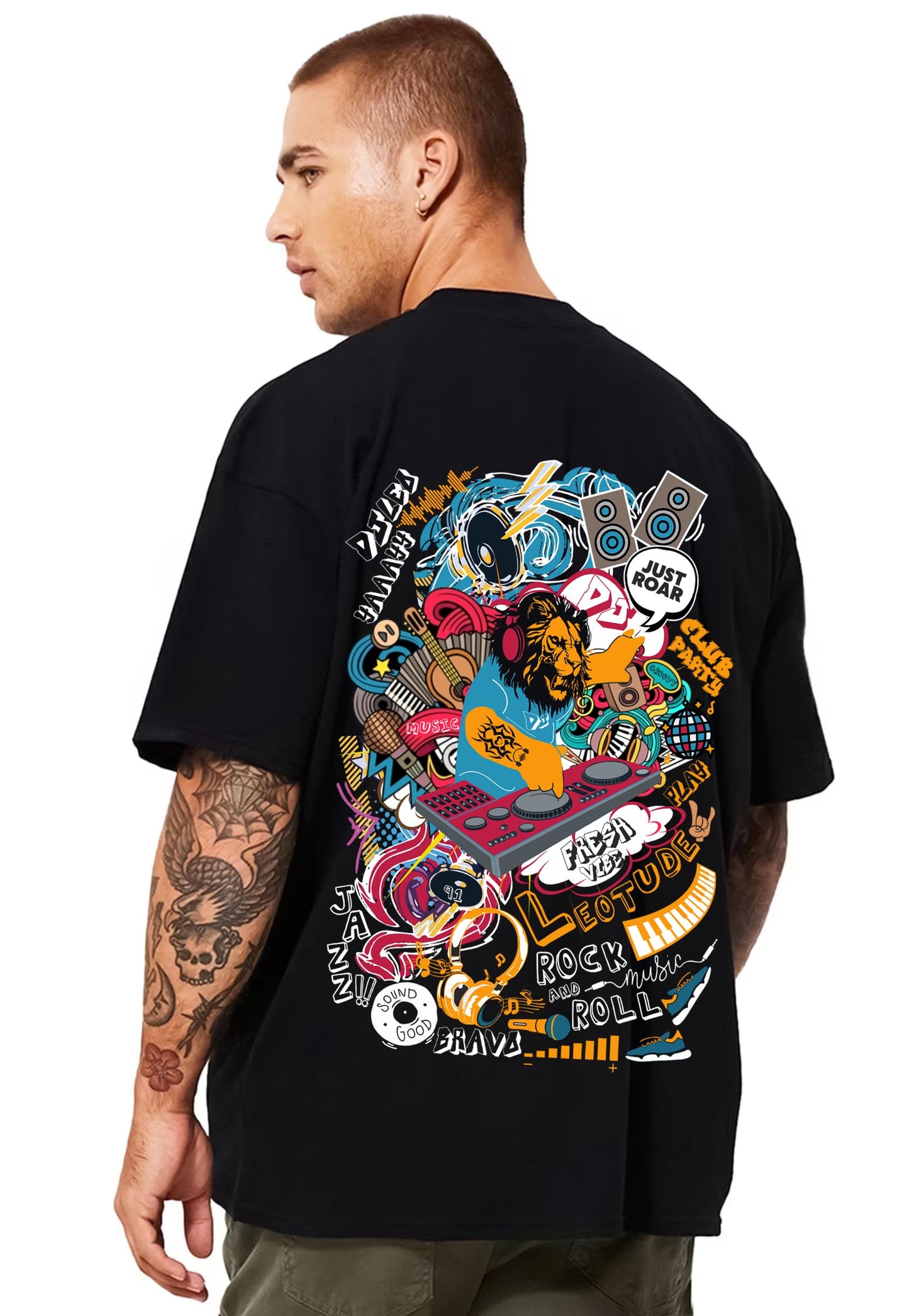 Men's Oversized Cottonblend Round Neck TShirt