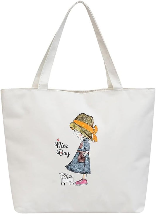 Tote Bags for Women Girls Canvas Handbag, L