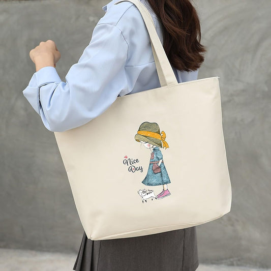 Tote Bags for Women Girls Canvas Handbag, L