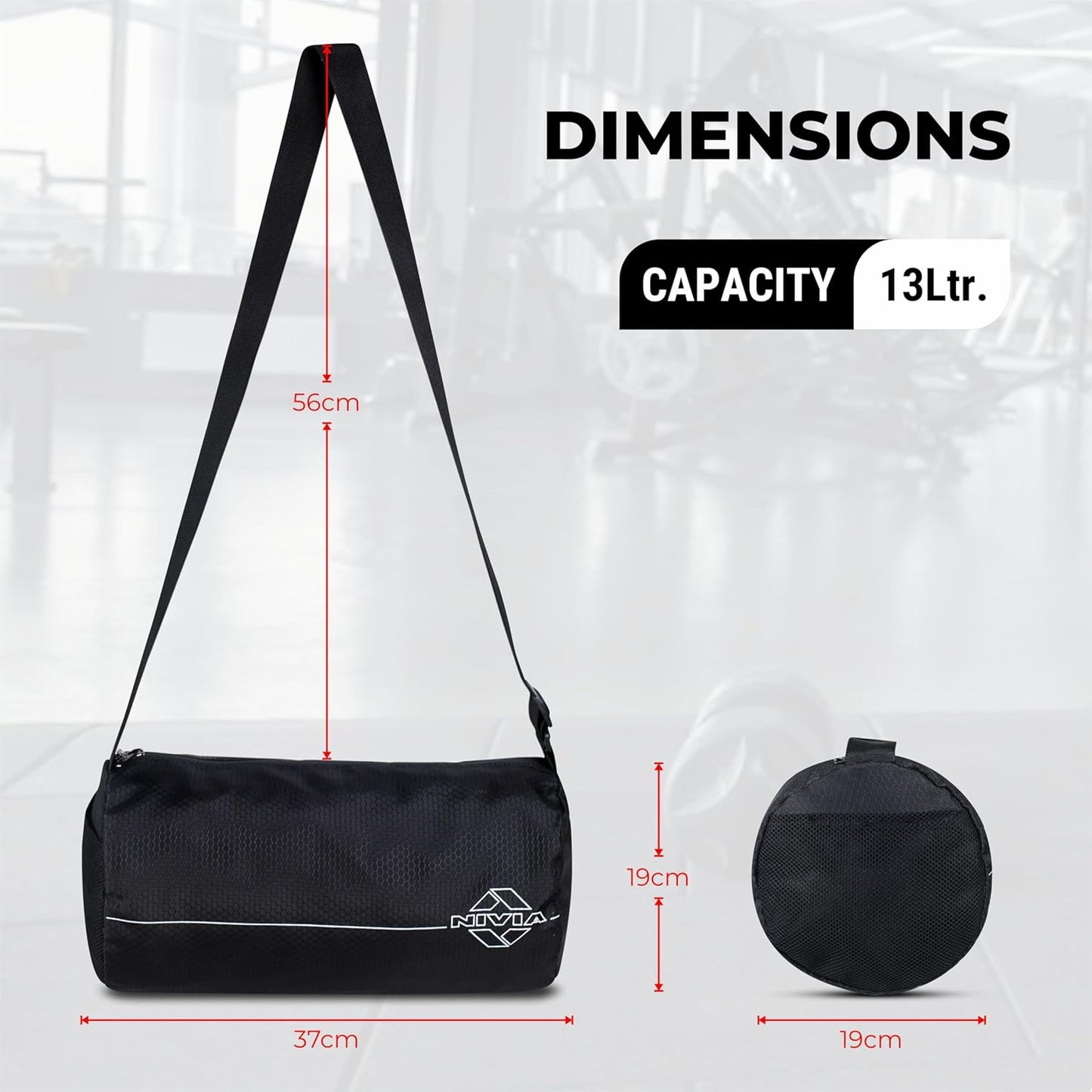NIVIA Basic Duffle Polyester Bag, Gym Bag